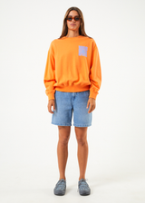 Afends Womens Moomin - Recycled Crew Neck Jumper - Tangerine - Afends womens moomin   recycled crew neck jumper   tangerine 