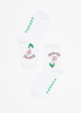 Afends Unisex Sun Dancer - Crew Socks - White - Afends unisex sun dancer   crew socks   white a232681 wht os